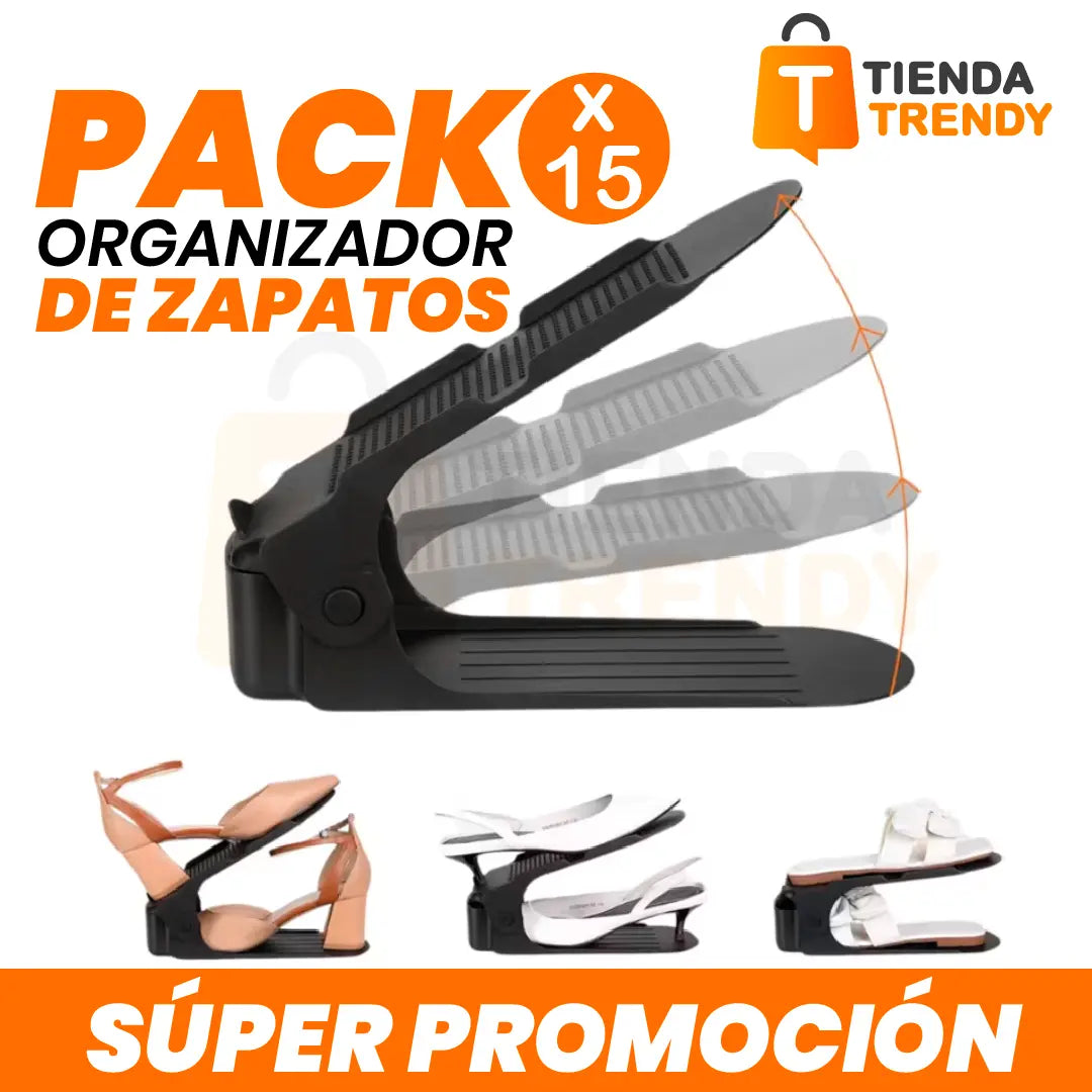 PAQUETE DE 15 ORGANIZADORES PARA 15 PARES DE ZAPATOS