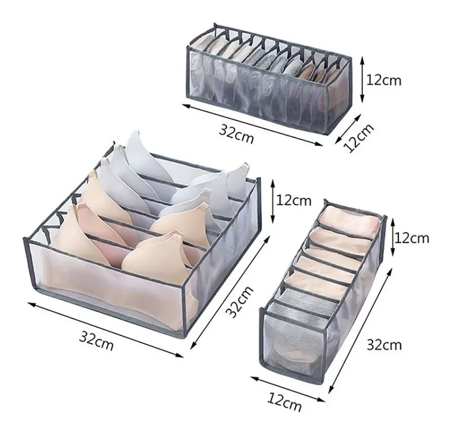 ORGANIZADOR ROPA INTERIOR PACK X3 UNIDADES