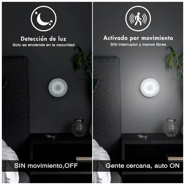 LUZ LED CON SENSOR DE MOVIMIENTO INALAMBRICA Y RECARGABLE GLOWSENSE®